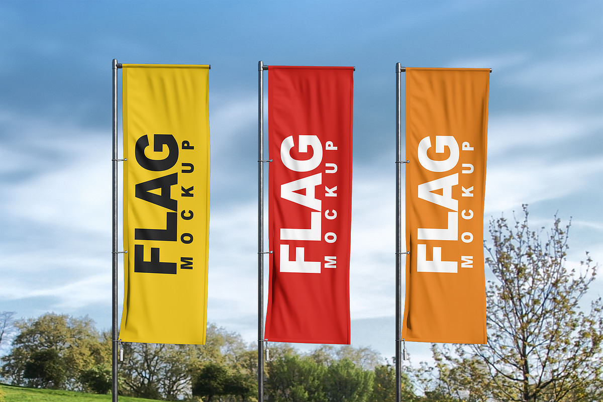 Standing Flag Mockup, an Advertising Mockup by mockupbuys (Photo 3 of 3)