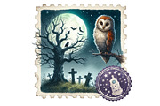 Halloween Faux Postage Stamps, an Illustration by Designking (Thumbnail 4 of 4)
