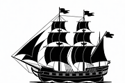 Sailing Ship Silhouette Vector, an Illustration by Amazin_art (Thumbnail 3 of 8)