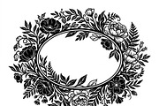 50 Elegant Floral Oval Mirror Frame, a Decorative Illustration by Amazin_art (Thumbnail 37 of 40)
