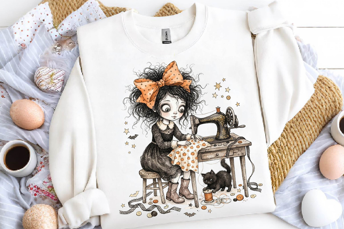 Whimsical Halloween Girl Clipart, a Seasonal Illustration by CreationArt (Photo 2 of 5)