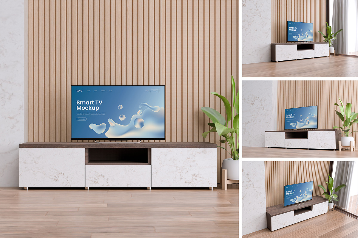 Smart Tv Mockup, a Household Mockup by HanaSaka_Studio (Photo 1 of 5)