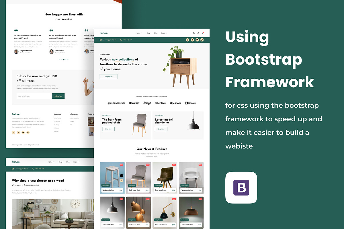 Website Template React for Furniture, a React Template by Minialis (Photo 5 of 8)