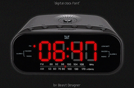 Digital Clock, a Font by Beast Designer