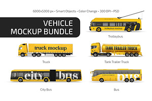 Vehicle Mockup Bundle, a Product Mockup by Country4k