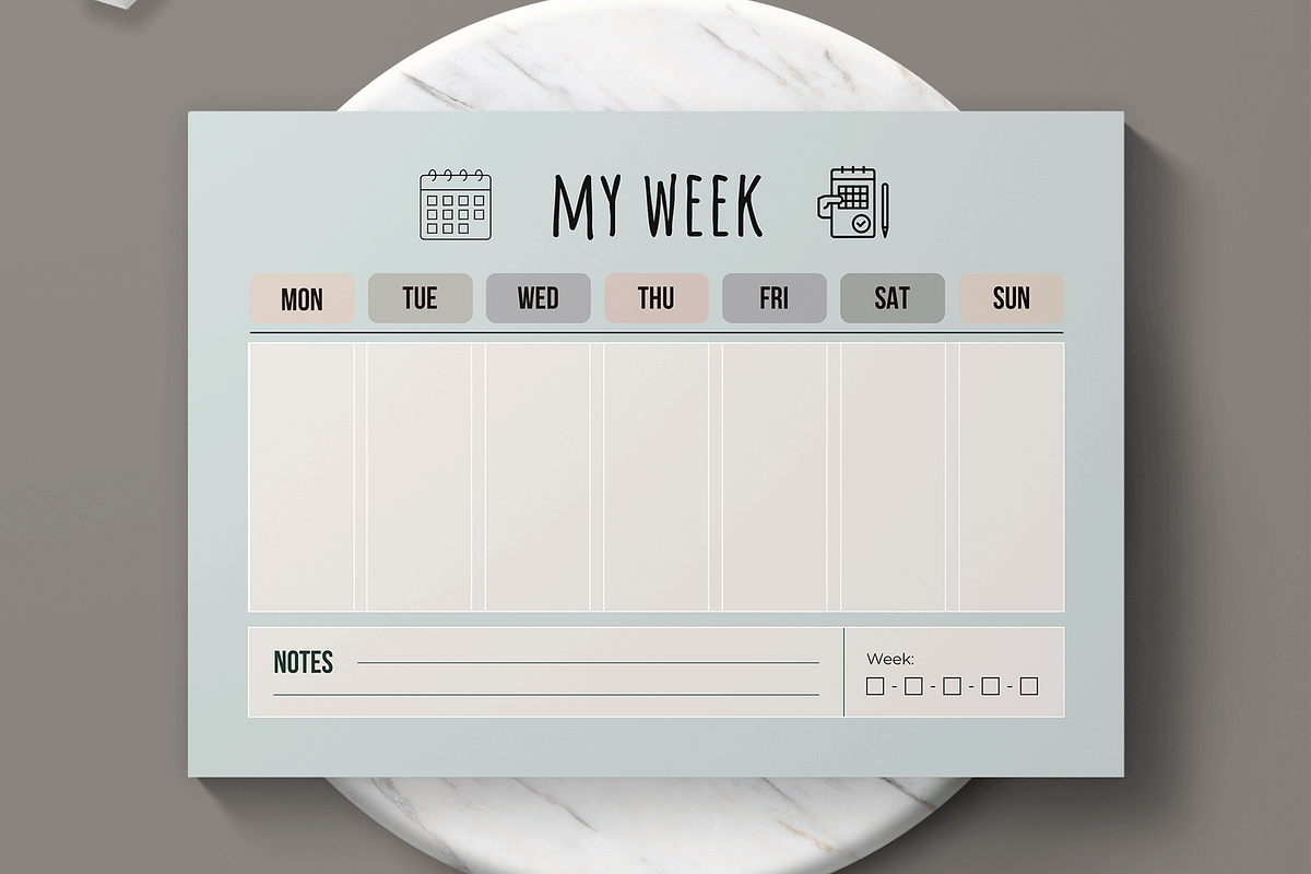 Weekly Planner Template Design, a Stationery Template by MightyDesign (Photo 2 of 6)