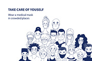 Inclusive Medical Mask Portraits, a Healthcare Illustration by VasilkovS (Thumbnail 6 of 7)