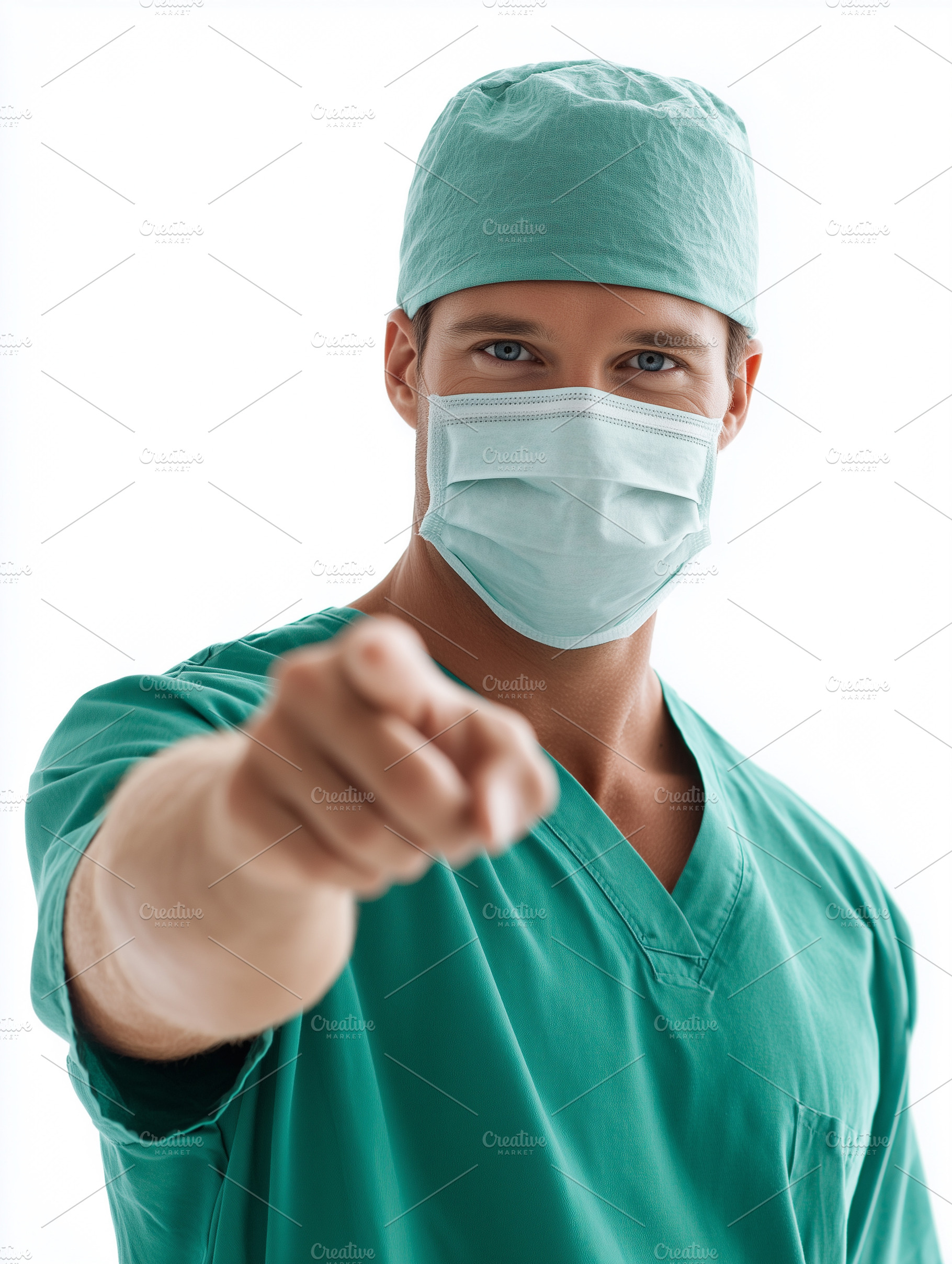 Confident male surgeon in scrubs, a Health & Medical Photo by MistyDay