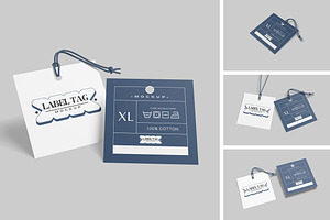 Square Label Tag Mockup