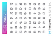 Transport Line Icons Set, an Outline Icon by Voysla's Shop (Thumbnail 2 of 4)