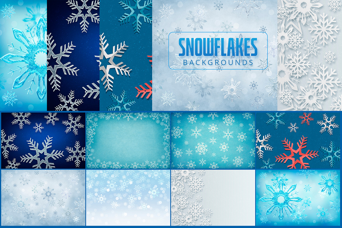 Snowflakes Backgrounds, a Graphic by DesignWorkz