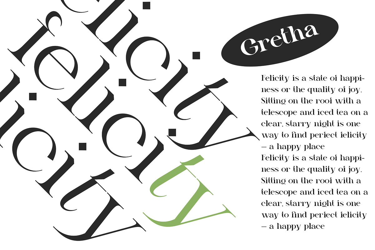 Gretha Family | 14 font family, a Serif Font by Jolicia Type (Photo 12 of 12)