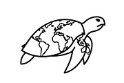 World Map Sea Turtle Bundle, an Illustration by Gaye Art (Thumbnail 19 of 31)