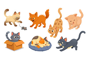 Cute Playing Kitties, an Animal Illustration by alexdndz