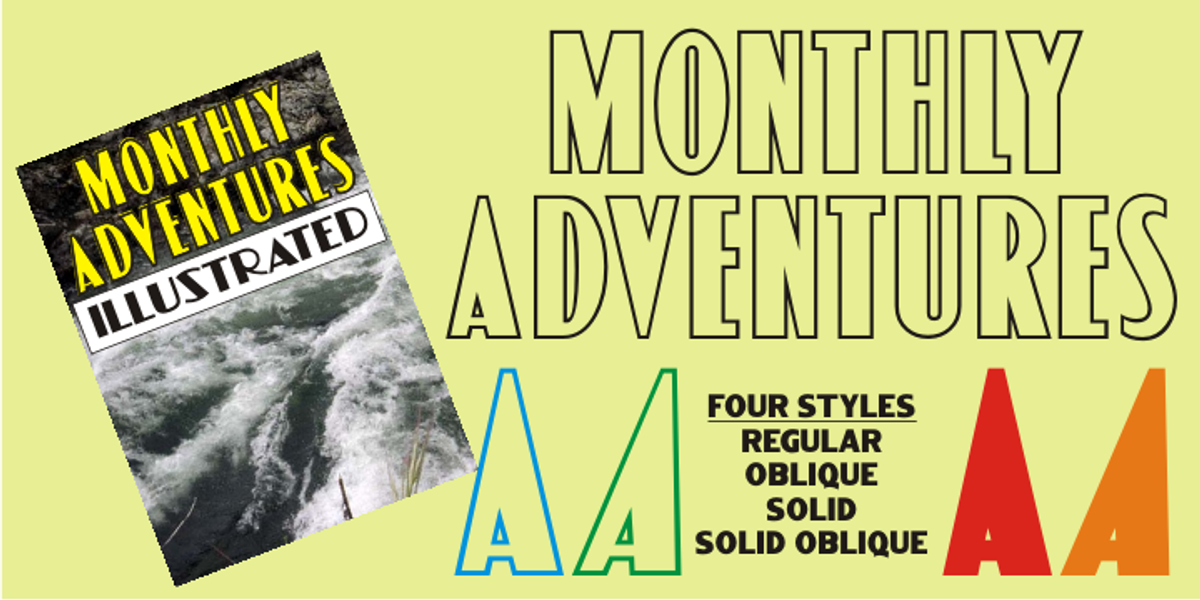 Monthly Adventures JNL, a Sans Serif Font by Jeff Levine Fonts