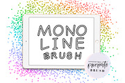 Monoline Outline Procreate Brush, a Brush Add-On by lovetistrue (Thumbnail 1 of 3)