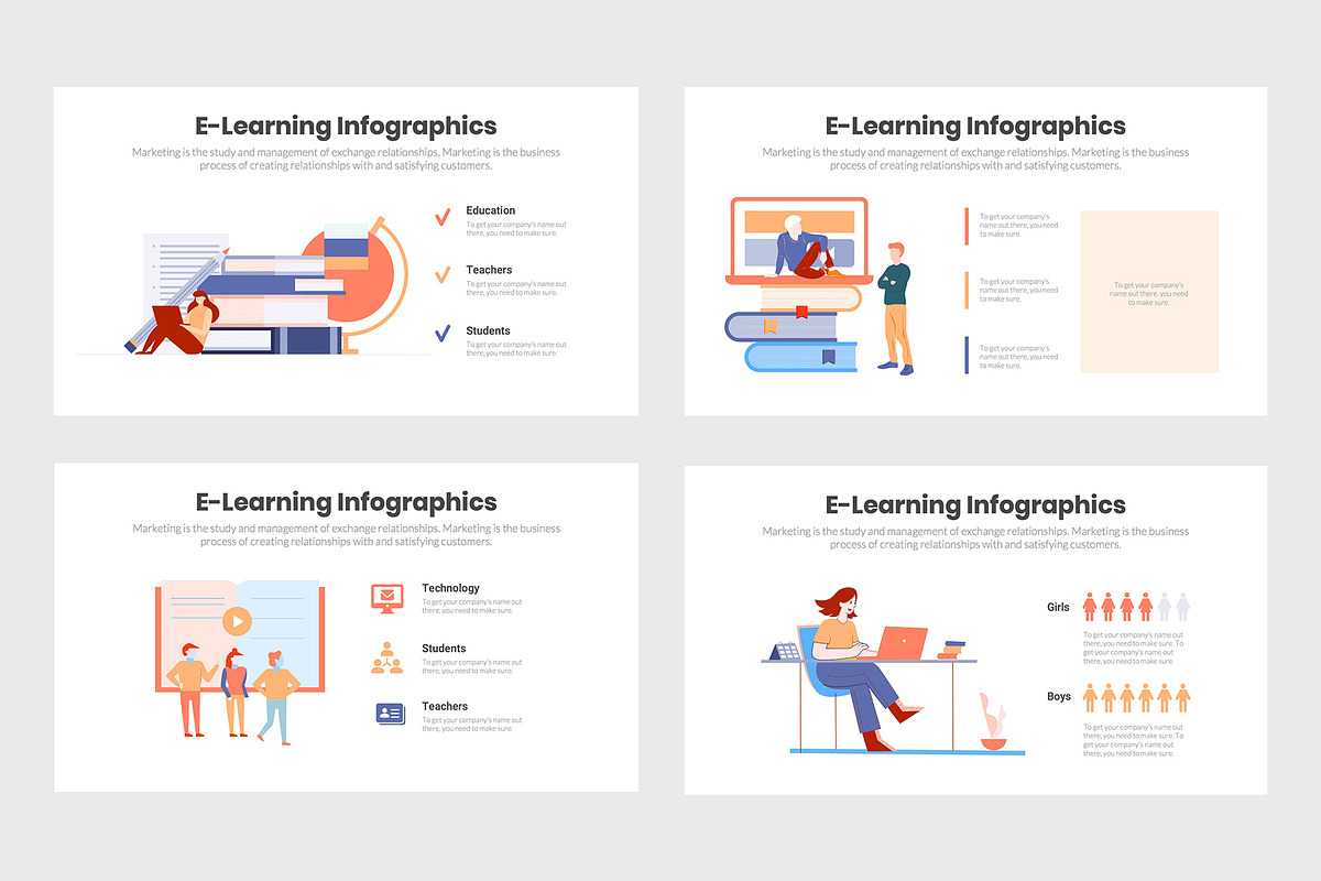 eLearning Infographics Template, a Presentation Template by slidequest
