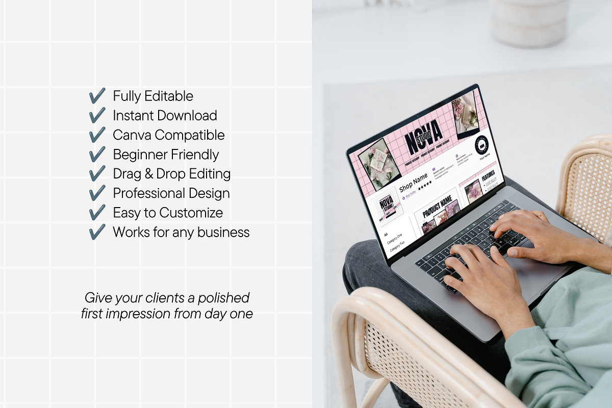 Modern Pink Etsy Shop Kit Template, a Branding & Logo Template by Anna Design Studio (Photo 8 of 8)