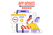 10 App Update Vector Illustration, a Technology Illustration by denayunebgt (Thumbnail 1 of 4)
