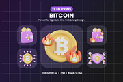 3D Bitcoin Icon Pack, an Object Graphic by Artnivora.Std (Thumbnail 1 of 4)