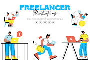 Freelancer Illustration Art Set, a Work Illustration by Vectors Market (Thumbnail 1 of 8)