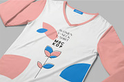 Girl Full Sleeve V Neck Tee Mockups, a Shirt Mockup by megostudi0 (Thumbnail 6 of 7)
