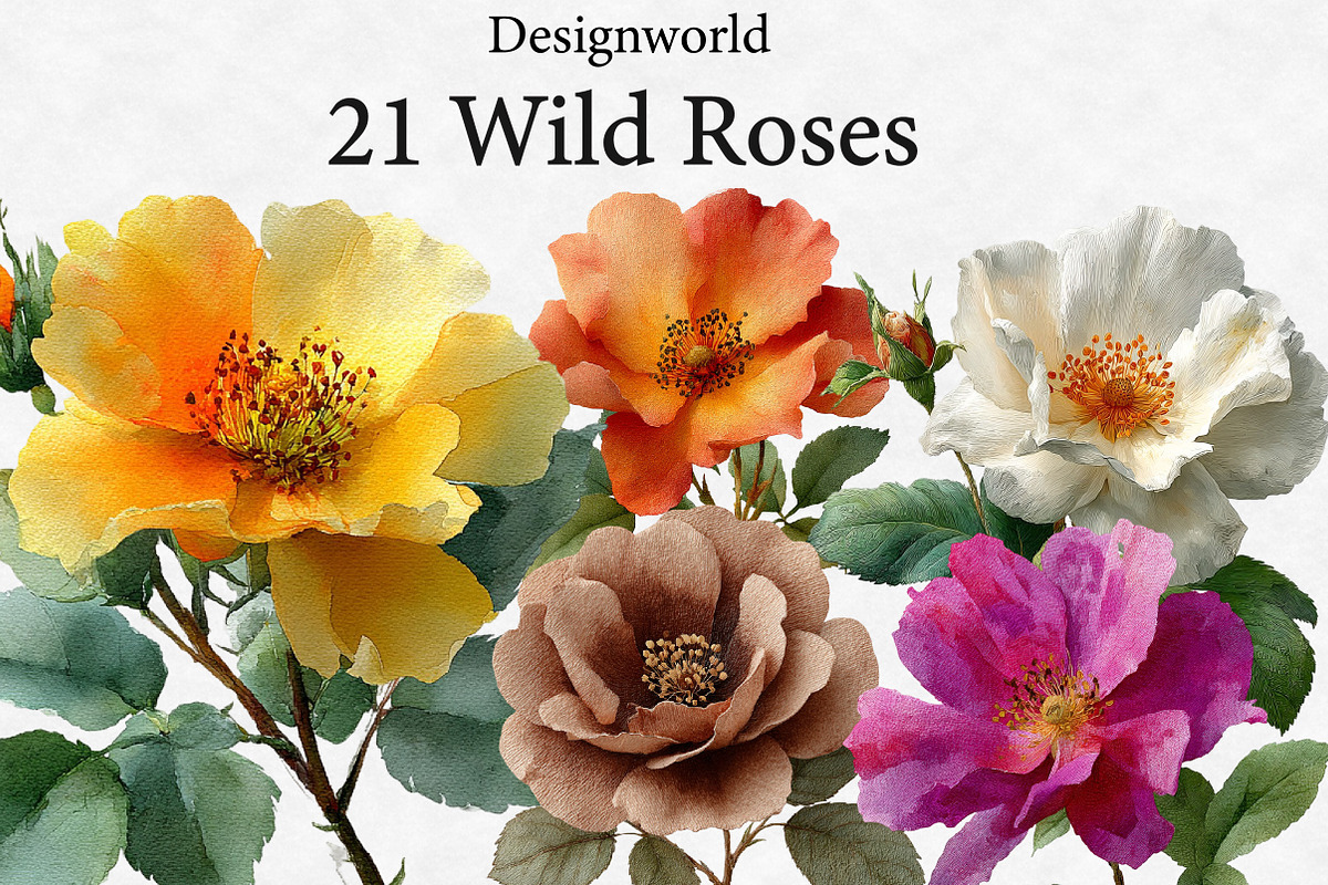 Wild Roses Clipart, an Illustration by Designworld (Photo 1 of 6)