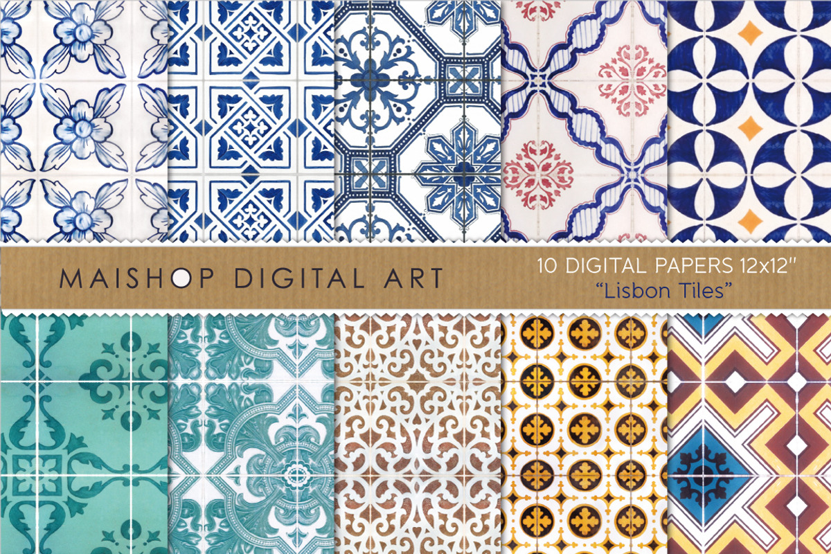 Digital Papers - Lisbon Tiles
