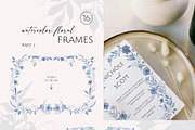 NAVY BLUE GARDEN watercolor flowers, a Decorative Illustration by Yuliia Lashevska (Thumbnail 4 of 14)