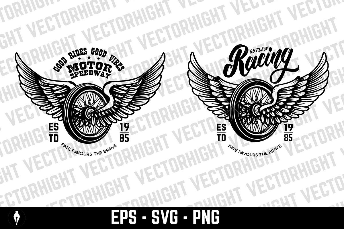 Motorcycle racing emblems, a Transportation Illustration by Vectorhight (Photo 3 of 3)
