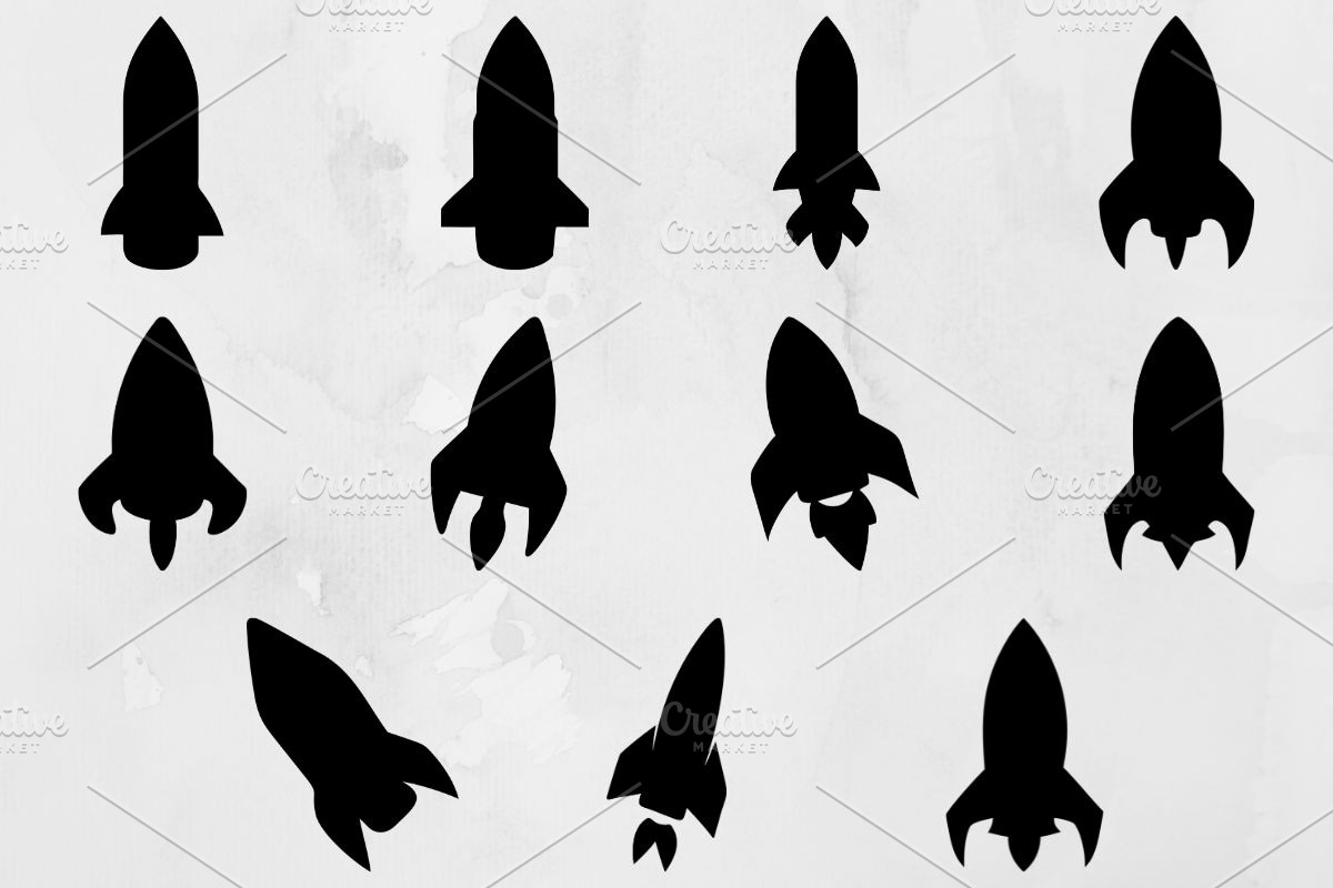 Rocket Silhouette SVG, a Technology Illustration by newminddesign (Photo 1 of 3)