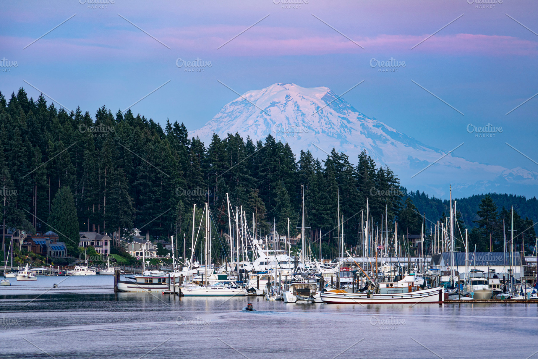 Mount Rainier Looming over Gig, a Nature Photo by Always Wanderlust