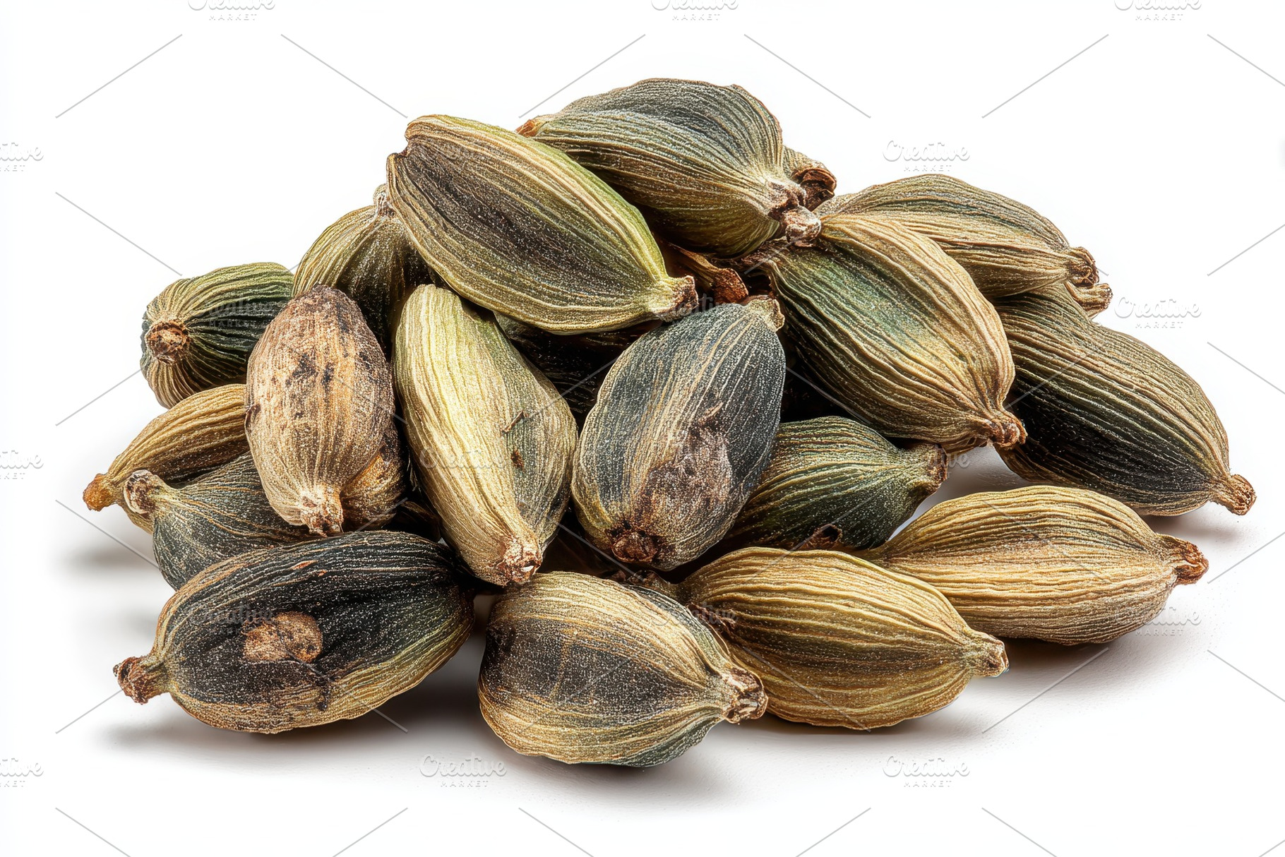 Aromatic Cardamom Pods Spice Heap Cl, a Photo by Pixeness Studio