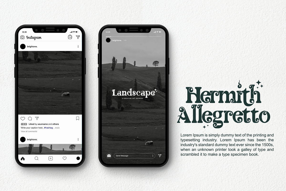 Hermith Allegretto - Classic Style, a Serif Font by Brightone (Photo 6 of 8)