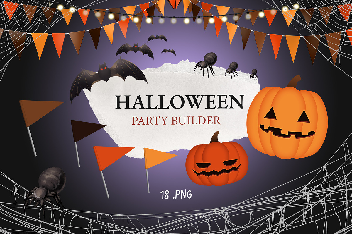 Halloween Party Builder – Cliparts, an Illustration by aniunova (Photo 1 of 6)