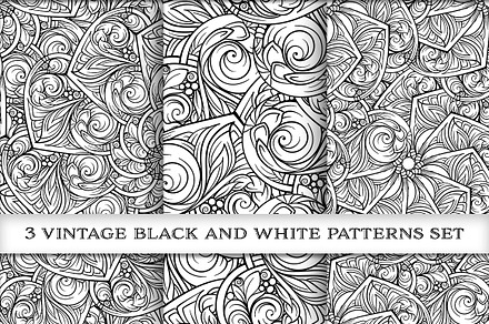 Vintage black and white patterns min