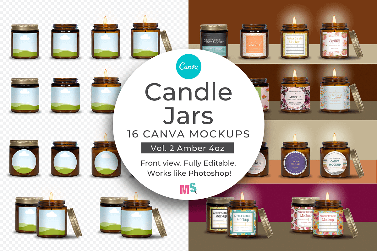 Amber Candle Jar Mockup for Canva, a Mockup by Mockup Scene (Photo 1 of 21)