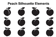 Peach Fruit Silhouette Collection, an Object Graphic by Creativeshirt (Thumbnail 1 of 3)