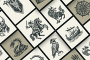 Vintage Viking Art Icon Set, a Person Illustration by Creative Stall (Thumbnail 5 of 9)