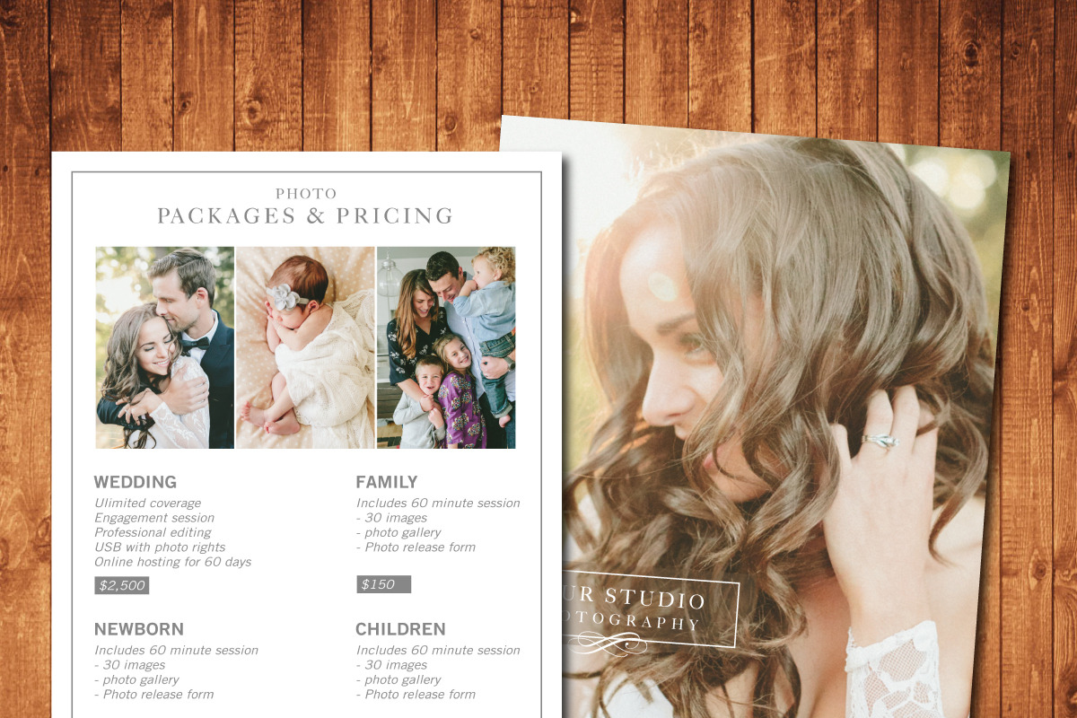 photography pricing template, a Brochure Template by DonyDesigns
