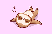 Cute Sloth Sleeping Cartoon, an Animal Illustration by Catalyst Labs (Thumbnail 2 of 3)