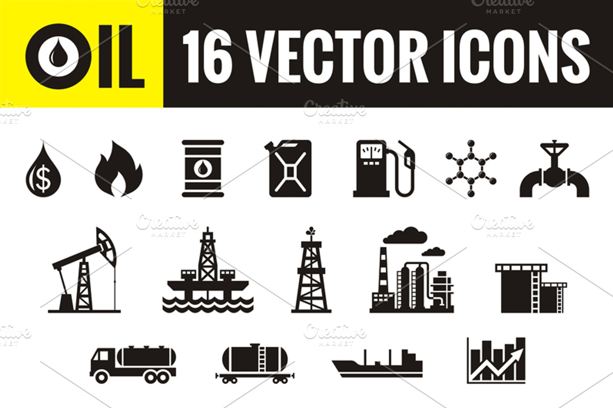 Oil - 16 Vector Icons
