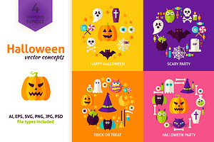 Happy Halloween Vector Concepts