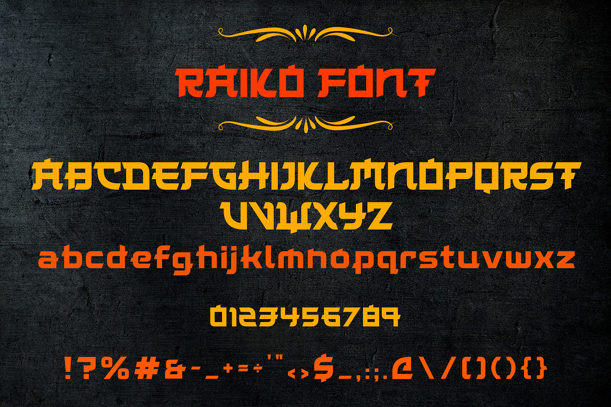 RAIKO – Japanese Inspired Futuristic, a Blackletter Font by OWPictures (Photo 10 of 11)