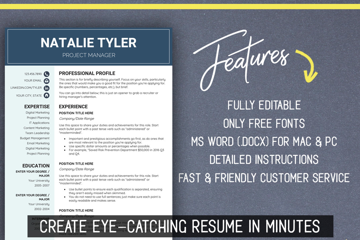 Resume CV Template MS Word (A4 + US), a Resume Template by LevelUpResume (Photo 2 of 5)