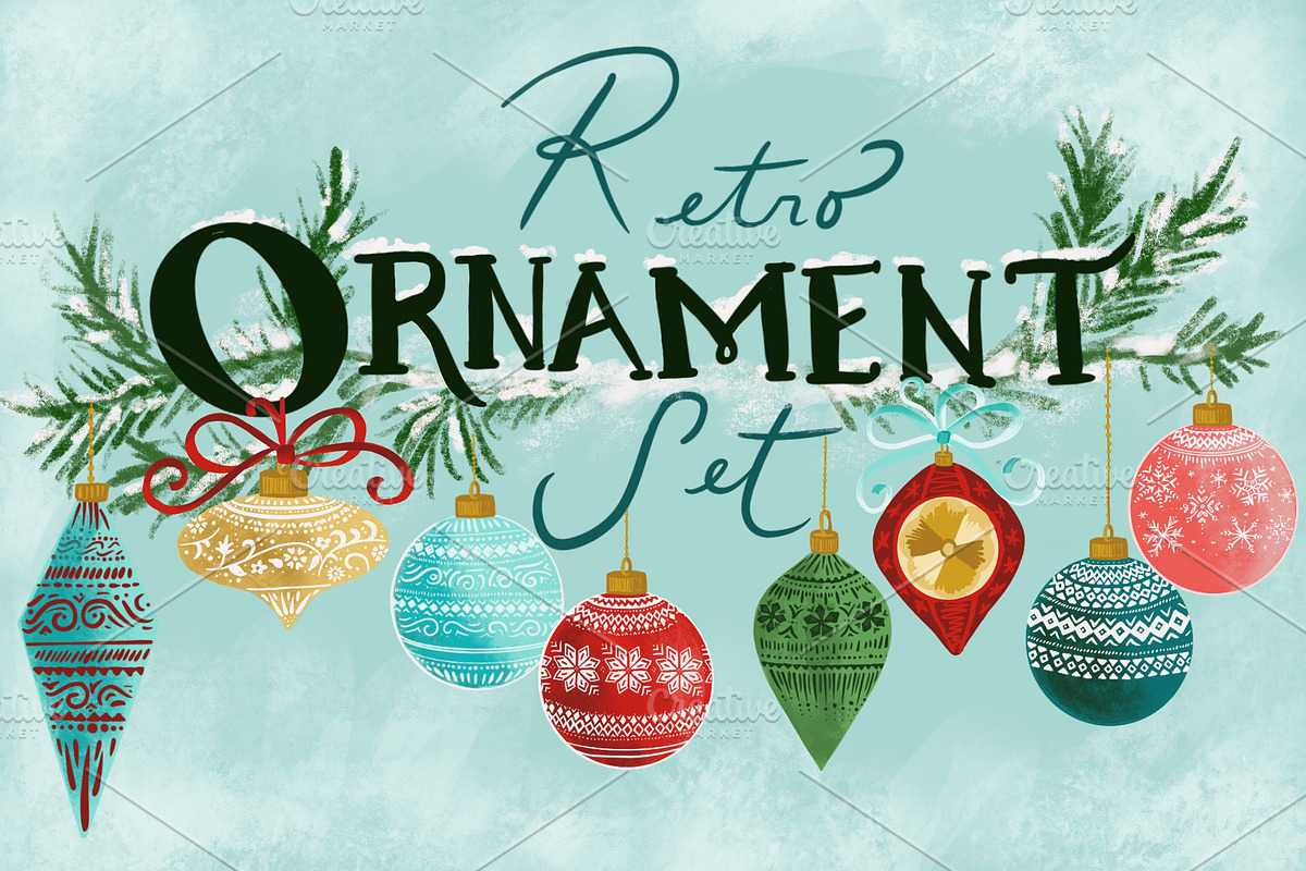 Retro Ornament Set, an Illustration by Work by Laura (Photo 1 of 4)