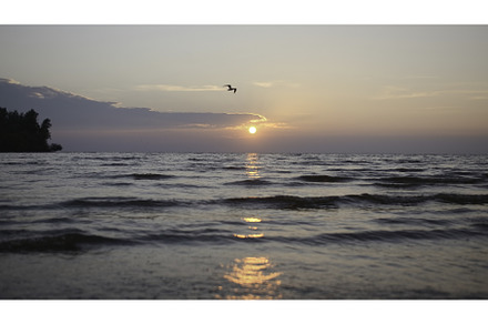 Beautiful landscape with small waves, a Nature Photo by Media Whale Stock