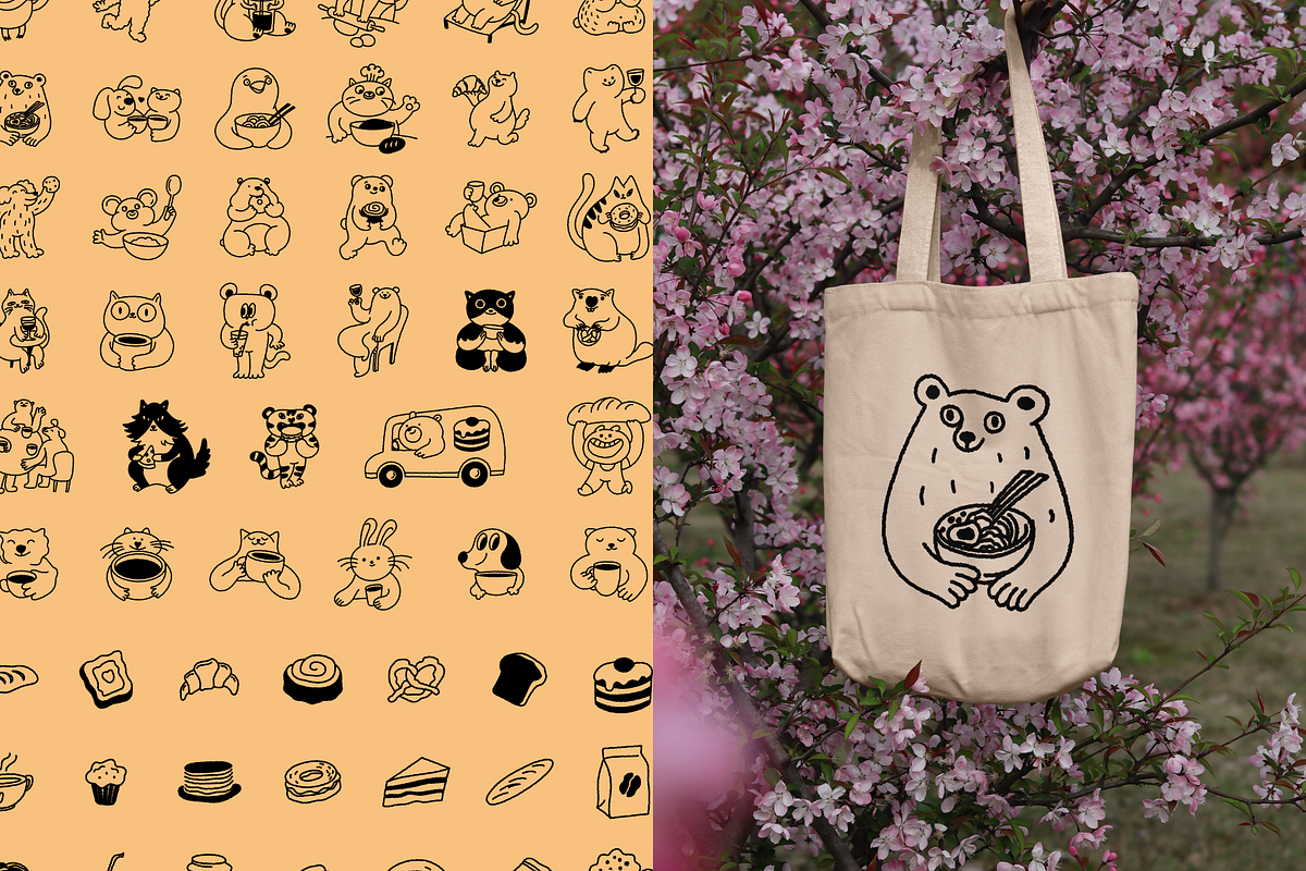 Animal Cafe. Mascots & Food Doodles, a Food Illustration by venimo (Photo 9 of 12)