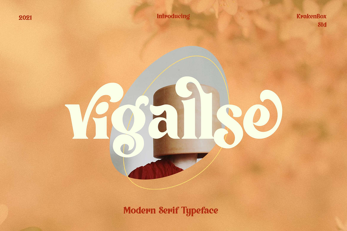 Vigallse - Vintage Modern Serif, a Serif Font by Krakenbox Studio (Photo 1 of 14)