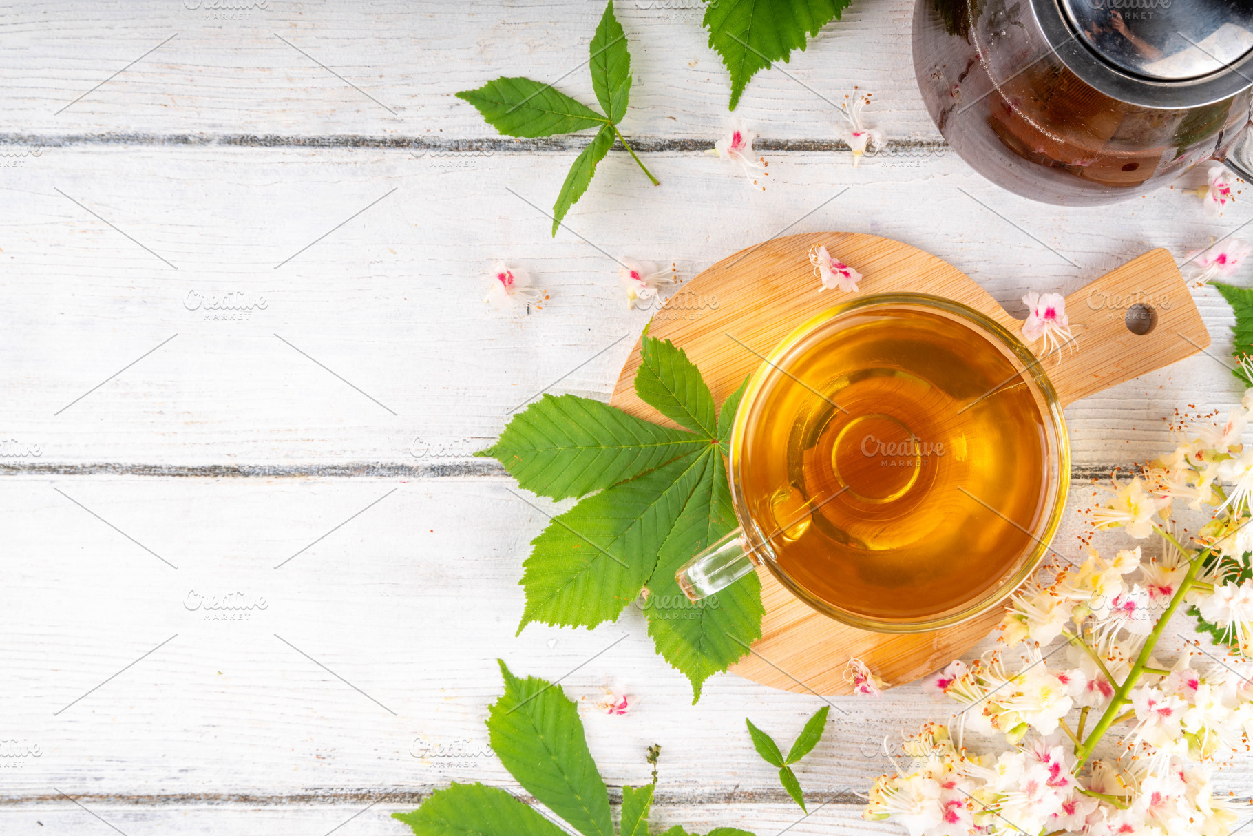 Organic natural chestnut leaves and flower tea, a Food & Drink Photo by Rimma
